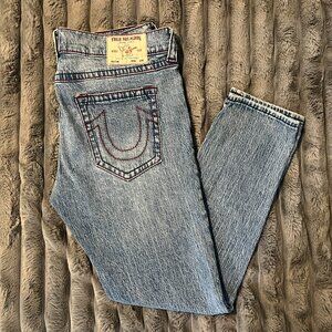 True Religion Rocco Relaxed Skinny Big T Men's Size 38 x 31 Medium Wash Jeans